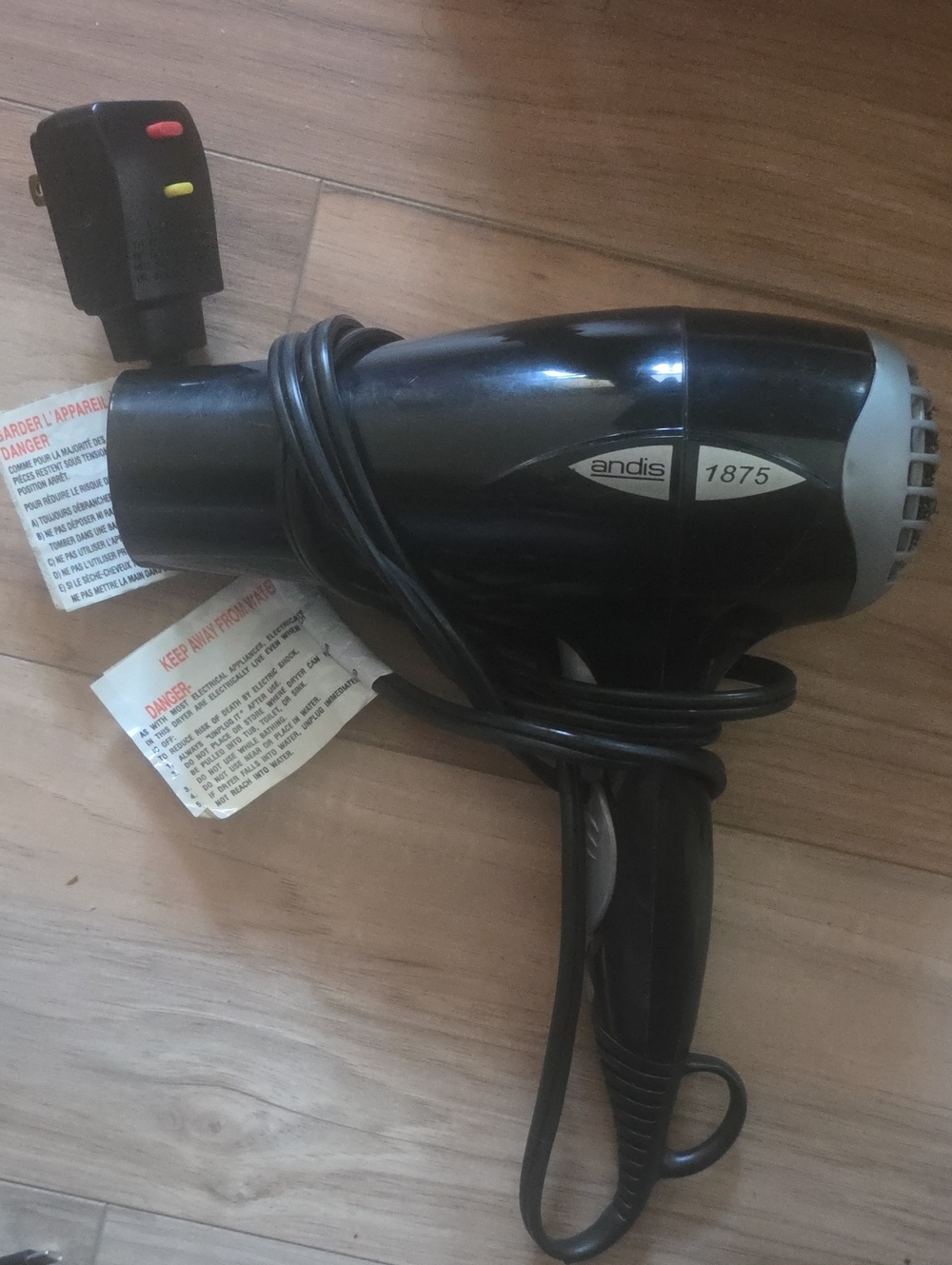 Andis Black and Gray 1875 Compact Hair Dryer
